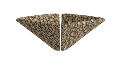 A rendering of a flower with a bark texture.