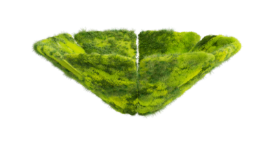 A rendering of a flower with a moss texture.