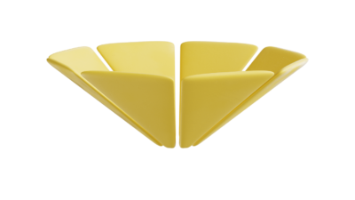 A rendering of a flower with a yellow texture.