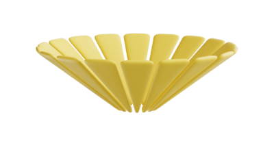 A rendering of a flower with a yellow texture.