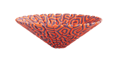 A rendering of a flower with a reactiondiffusion texture.