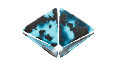 A rendering of a flower with a glacier texture.