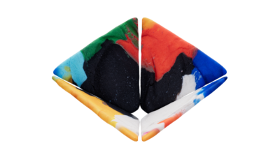 A rendering of a flower with a playdoughrough texture.