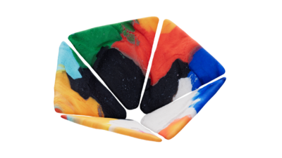 A rendering of a flower with a playdoughrough texture.