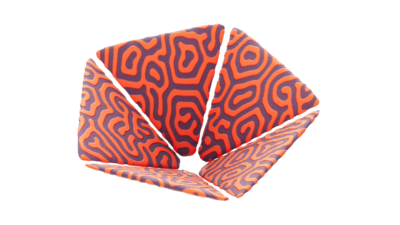 A rendering of a flower with a reactiondiffusion texture.