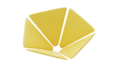 A rendering of a flower with a yellow texture.