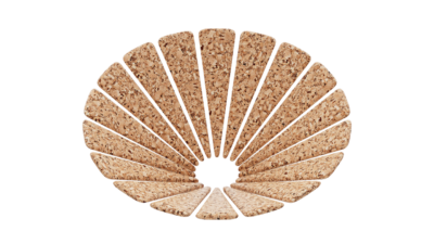 A rendering of a flower with a cork texture.