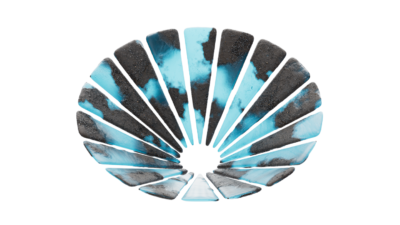 A rendering of a flower with a glacier texture.