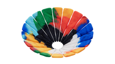 A rendering of a flower with a playdoughrough texture.