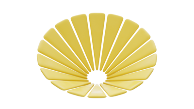 A rendering of a flower with a yellow texture.