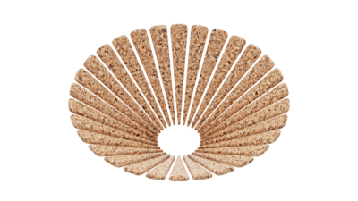 A rendering of a flower with a cork texture.
