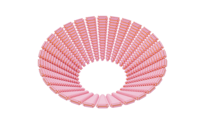 A rendering of a flower with a crochet texture.