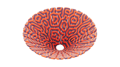 A rendering of a flower with a reactiondiffusion texture.