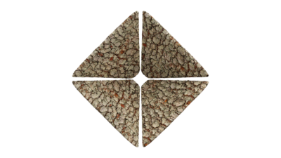 A rendering of a flower with a bark texture.
