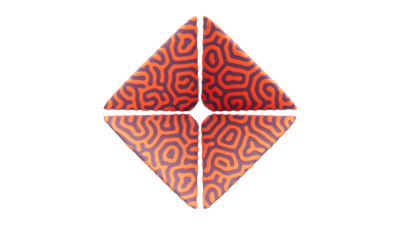 A rendering of a flower with a reactiondiffusion texture.