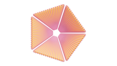 A rendering of a flower with a crochet texture.