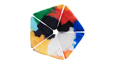 A rendering of a flower with a playdoughrough texture.