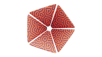 A rendering of a flower with a reactiondiffusion texture.
