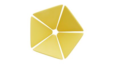 A rendering of a flower with a yellow texture.