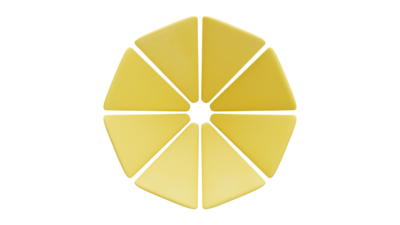 A rendering of a flower with a yellow texture.