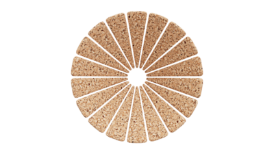 A rendering of a flower with a cork texture.