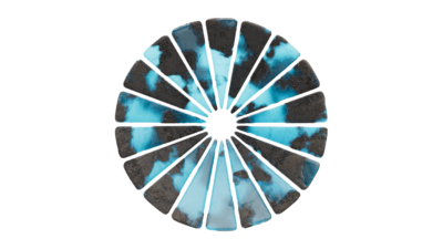 A rendering of a flower with a glacier texture.