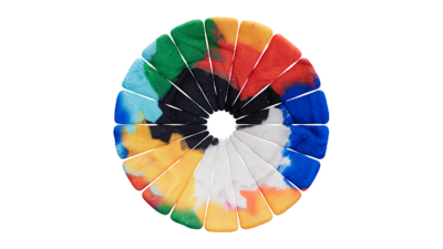 A rendering of a flower with a playdoughrough texture.