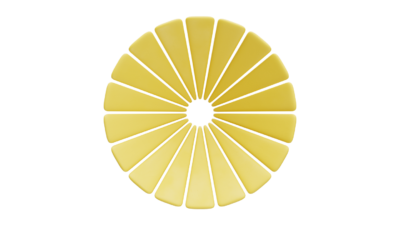 A rendering of a flower with a yellow texture.