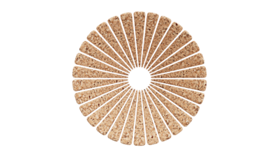 A rendering of a flower with a cork texture.