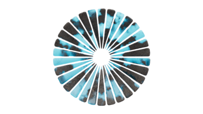 A rendering of a flower with a glacier texture.