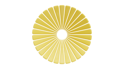 A rendering of a flower with a yellow texture.