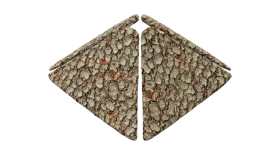 A rendering of a flower with a bark texture.