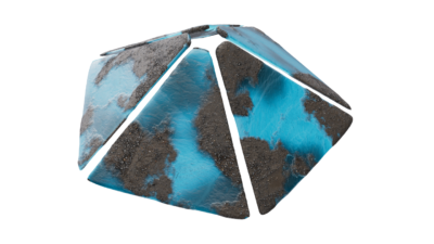 A rendering of a flower with a glacier texture.