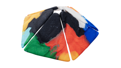 A rendering of a flower with a playdoughrough texture.