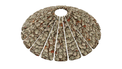 A rendering of a flower with a bark texture.