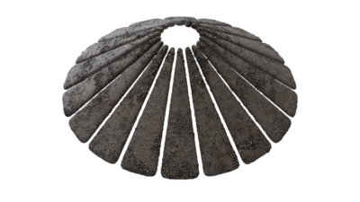 A rendering of a flower with a cement texture.