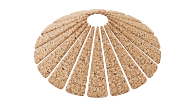 A rendering of a flower with a cork texture.