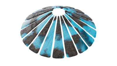 A rendering of a flower with a glacier texture.