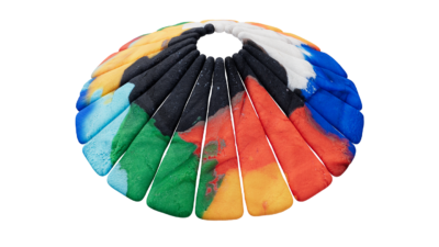 A rendering of a flower with a playdoughrough texture.