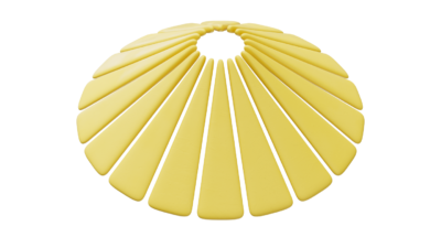 A rendering of a flower with a yellow texture.