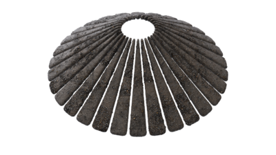 A rendering of a flower with a cement texture.