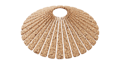 A rendering of a flower with a cork texture.