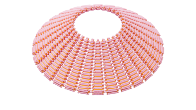 A rendering of a flower with a crochet texture.