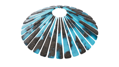 A rendering of a flower with a glacier texture.