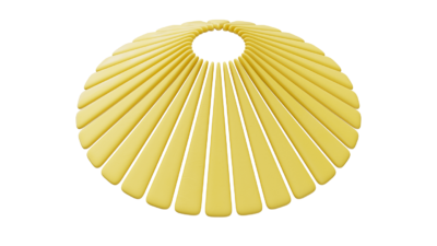 A rendering of a flower with a yellow texture.