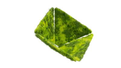 A rendering of a flower with a moss texture.