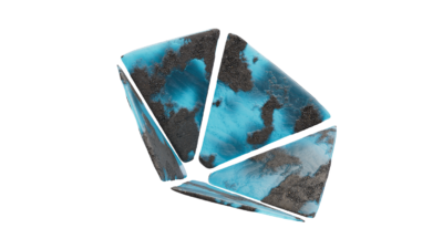 A rendering of a flower with a glacier texture.