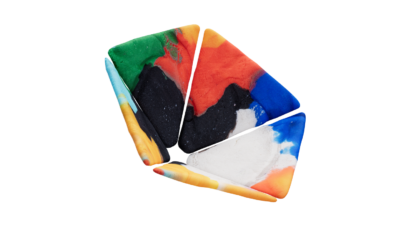 A rendering of a flower with a playdoughrough texture.