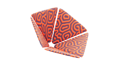 A rendering of a flower with a reactiondiffusion texture.