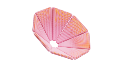 A rendering of a flower with a crochet texture.